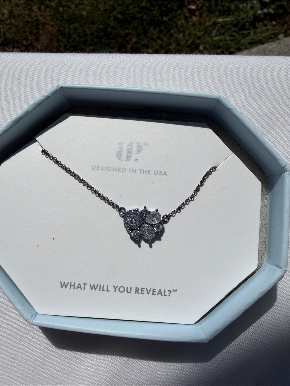Designed in the USA Silver Crystal Cluster Necklace - Bomb Party Design